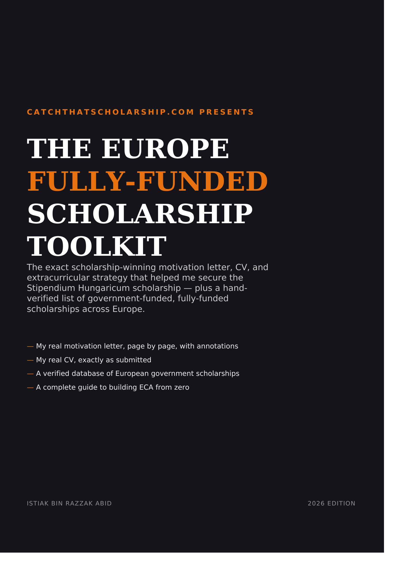 The Europe Fully-Funded Scholarship Toolkit cover